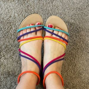 Rainbow strappy sandals